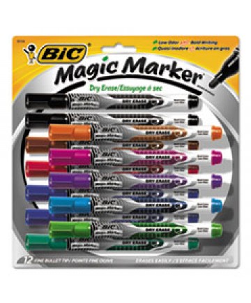INTENSITY POCKET-STYLE ADVANCED DRY ERASE MARKER, MEDIUM BULLET TIP, ASSORTED, DOZEN