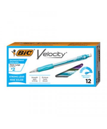 VELOCITY ORIGINAL MECHANICAL PENCIL, 0.9 MM, HB (#2.5), BLACK LEAD, TURQUOISE BARREL, DOZEN