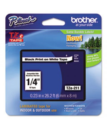 TZE STANDARD ADHESIVE LAMINATED LABELING TAPE, 0.94" X 26.2 FT, BLACK ON CLEAR