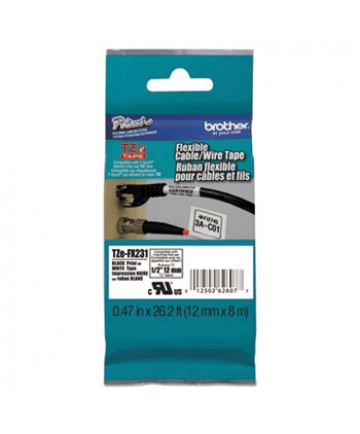 FLEXIBLE ID TAPE, 0.47" X 26.2 FT, BLACK ON WHITE