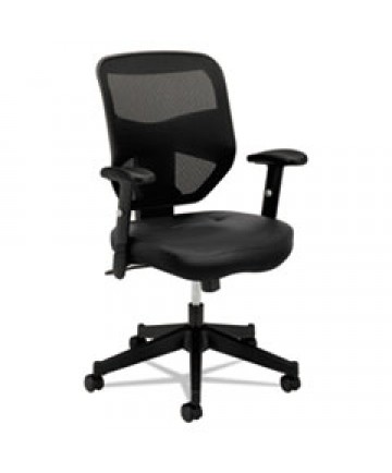 VL531 MESH HIGH-BACK TASK CHAIR WITH ADJUSTABLE ARMS, SUPPORTS UP TO 250 LBS., BLACK SEAT/BLACK BACK, BLACK BASE