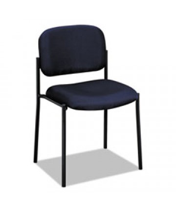 VL606 STACKING GUEST CHAIR WITHOUT ARMS, NAVY SEAT/NAVY BACK, BLACK BASE