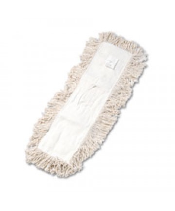 Industrial Dust Mop Head, Hygrade Cotton, 24w X 5d, White