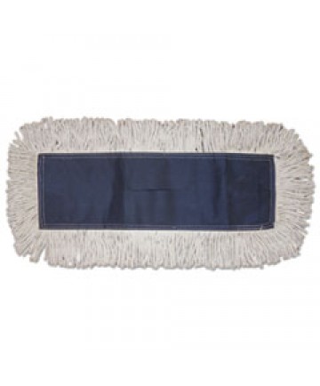 Disposable Dust Mop Head W/sewn Center Fringe, Cotton/synthetic, 36w X 5d, White