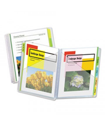 10-Pocket Poly Portfolio With Write-On Tabs, Polypropylene, Clear