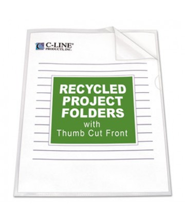 POLY PROJECT FOLDERS, LETTER SIZE, CLEAR, 25/BOX