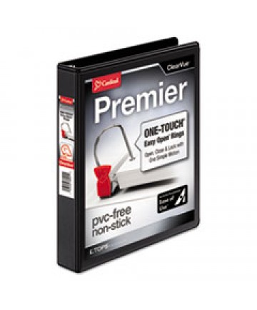 PREMIER EASY OPEN CLEARVUE LOCKING SLANT-D RING BINDER, 3 RINGS, 1" CAPACITY, 11 X 8.5, BLACK