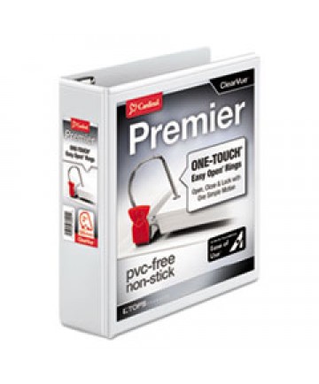 PREMIER EASY OPEN CLEARVUE LOCKING SLANT-D RING BINDER, 3 RINGS, 2" CAPACITY, 11 X 8.5, WHITE