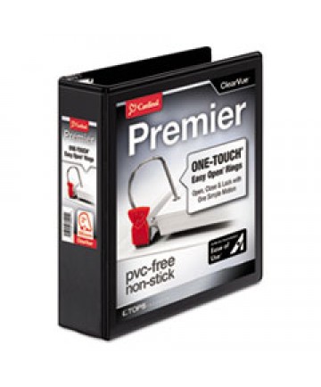 PREMIER EASY OPEN CLEARVUE LOCKING SLANT-D RING BINDER, 3 RINGS, 2" CAPACITY, 11 X 8.5, BLACK