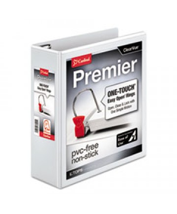 PREMIER EASY OPEN CLEARVUE LOCKING SLANT-D RING BINDER, 3 RINGS, 3" CAPACITY, 11 X 8.5, WHITE