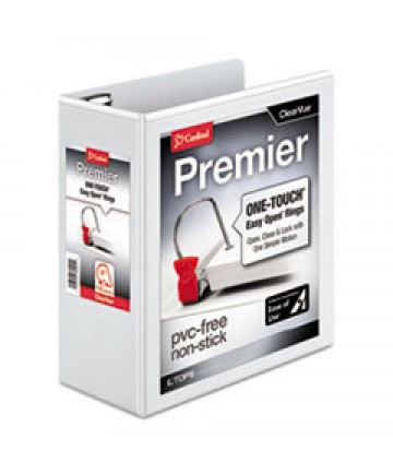 PREMIER EASY OPEN CLEARVUE LOCKING SLANT-D RING BINDER, 3 RINGS, 4" CAPACITY, 11 X 8.5, WHITE