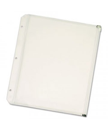 EXPANDING ZIPPER BINDER POCKETS, 11 X 8 1/2, CLEAR, 3/PACK