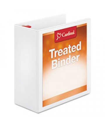 TREATED CLEARVUE LOCKING SLANT-D RING BINDER, 3 RINGS, 1" CAPACITY, 11 X 8.5, WHITE