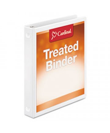 TREATED CLEARVUE LOCKING SLANT-D RING BINDER, 3 RINGS, 3" CAPACITY, 11 X 8.5, WHITE