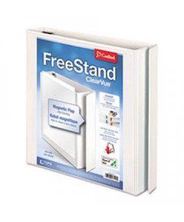 TREATED BINDER CLEARVUE LOCKING ROUND RING BINDER, 3 RINGS, 2" CAPACITY, 11 X 8.5, WHITE