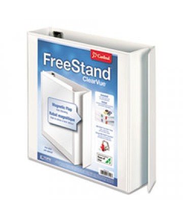 TREATED BINDER CLEARVUE LOCKING ROUND RING BINDER, 3 RINGS, 0.5" CAPACITY, 11 X 8.5, WHITE