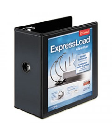 EXPRESSLOAD CLEARVUE LOCKING D-RING BINDER, 3 RINGS, 4" CAPACITY, 11 X 8.5, WHITE