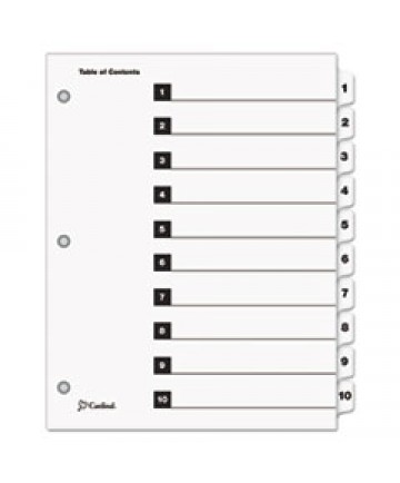 ONESTEP PRINTABLE TABLE OF CONTENTS AND DIVIDERS, 10-TAB, 1 TO 10, 11 X 8.5, WHITE, 1 SET