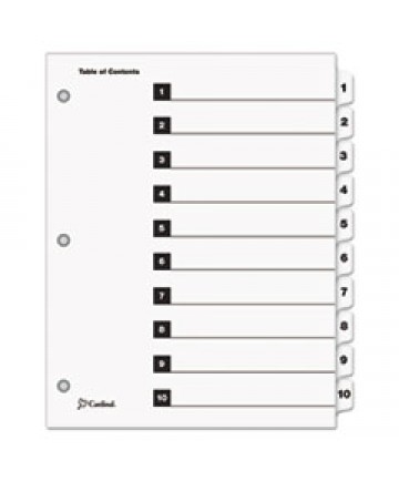QUICKSTEP ONESTEP PRINTABLE TABLE OF CONTENTS AND DIVIDERS, 10-TAB, 1 TO 10, 11 X 8.5, WHITE, 24 SETS