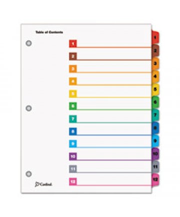 ONESTEP PRINTABLE TABLE OF CONTENTS AND DIVIDERS, 12-TAB, 1 TO 12, 11 X 8.5, WHITE, 1 SET