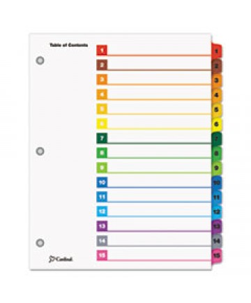 ONESTEP PRINTABLE TABLE OF CONTENTS AND DIVIDERS, 15-TAB, 1 TO 15, 11 X 8.5, WHITE, 1 SET