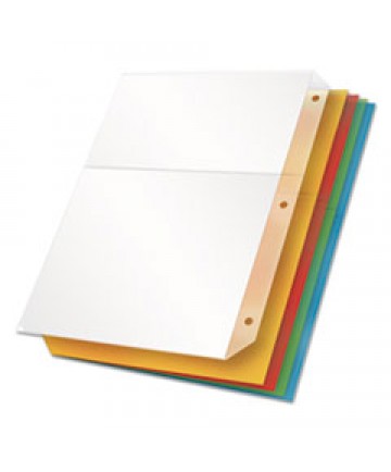 Poly Ring Binder Pockets, 11 X 8 1/2, Assorted Colors, 5/pack