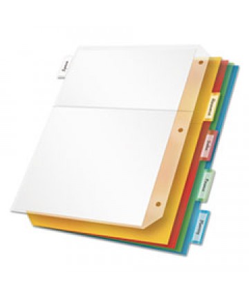 Poly Ring Binder Pockets, 11 X 8 1/2, Letter, Assorted Colors, 5/pack