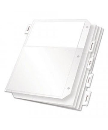 POLY RING BINDER POCKETS, 11 X 8.5, CLEAR, 5/PACK