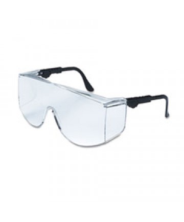Tacoma Wraparound Safety Glasses, Black Frames, Clear Lenses