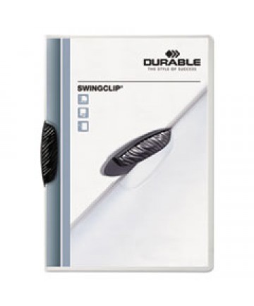 Swingclip Clear Report Cover, Letter Size, Black Clip, 25/box