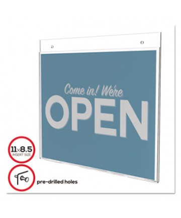 CLASSIC IMAGE WALL-MOUNT SIGN HOLDER, LANDSCAPE, 11 X 8 1/2, CLEAR