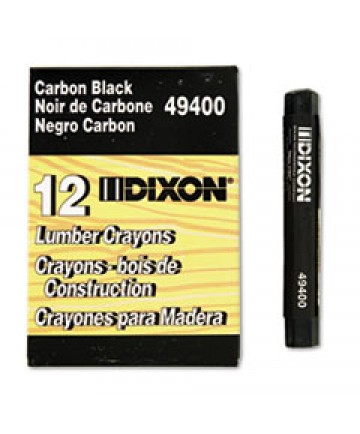 Lumber Crayons, 4 1/2 X 1/2, Carbon Black, Dozen