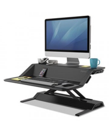 LOTUS SIT-STANDS WORKSTATION, 32.75" X 24.25" X 5.5" TO 22.5", BLACK