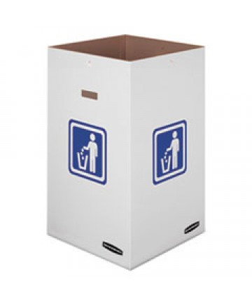 WASTE AND RECYCLING BIN, 42 GAL, WHITE, 10/CARTON
