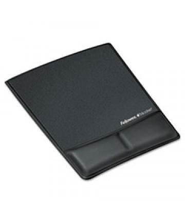 Ergonomic Memory Foam Wrist Rest w/Attached Mouse Pad, Black