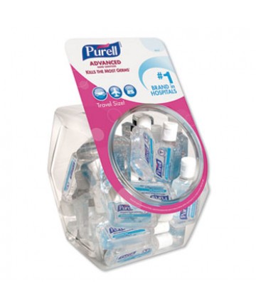 ADVANCED REFRESHING GEL HAND SANITIZER, CLEAN SCENT, 1 OZ FLIP-CAP BOTTLE WITH DISPLAY BOWL, 36/BOWL
