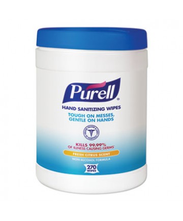 Sanitizing Hand Wipes, 6 X 6 3/4, White, 270/canister, 6 Canisters/carton