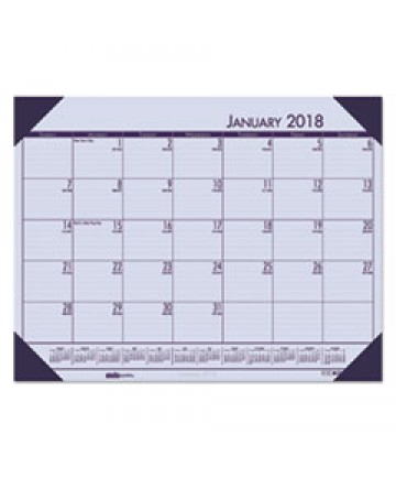 RECYCLED ECOTONES WOODLAND GREEN MONTHLY DESK PAD CALENDAR, 22 X 17, 2021