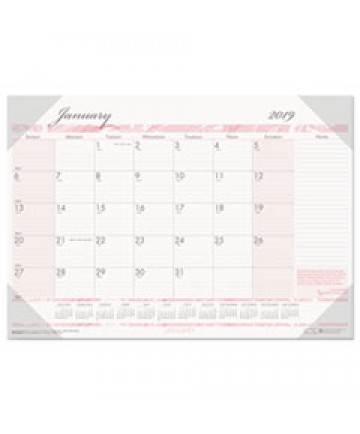 RECYCLED BREAST CANCER AWARENESS MONTHLY DESK PAD CALENDAR, 18.5 X 13, 2021