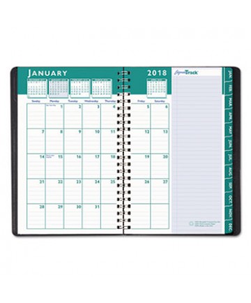 RECYCLED EXPRESS TRACK WEEKLY/MONTHLY APPOINTMENT BOOK, 11 X 8.5, BLACK, 2021-2022