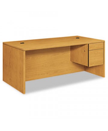 10500 SERIES "L" WORKSTATION RIGHT PEDESTAL DESK WITH 3/4 HEIGHT PEDESTAL, 72" X 36" X 29.5", HARVEST
