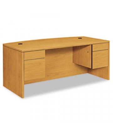 10500 SERIES BOW FRONT DOUBLE PEDESTAL DESK, 72" X 36" X 29.5", HARVEST