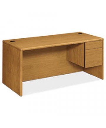 10700 SERIES "L" WORKSTATION DESK WITH THREE-QUARTER HEIGHT PEDESTAL ON RIGHT, 66" X 30" X 29.5", HARVEST