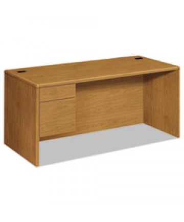 10700 SERIES "L" WORKSTATION DESK WITH THREE-QUARTER HEIGHT PEDESTAL ON LEFT, 66" X 30" X 29.5", HARVEST