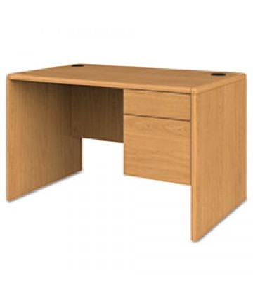 10700 SERIES SINGLE PEDESTAL DESK WITH THREE-QUARTER HEIGHT RIGHT PEDESTAL, 48" X 30" X 29.5", HARVEST