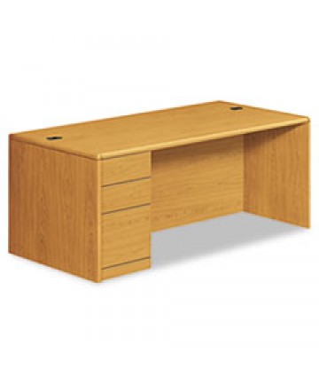 10700 SERIES SINGLE PEDESTAL DESK WITH FULL-HEIGHT PEDESTAL ON LEFT, 72" X 36" X 29.5", HARVEST