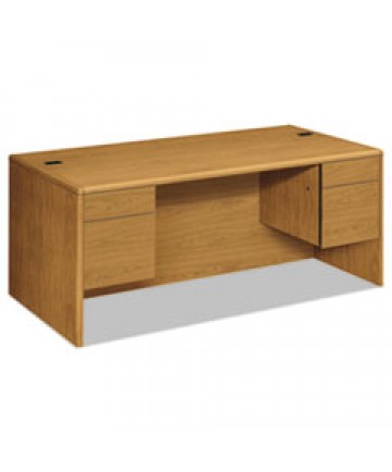 10700 SERIES DOUBLE PEDESTAL DESK WITH THREE-QUARTER HEIGHT PEDESTALS, 72" X 36" X 29.5", HARVEST