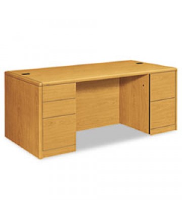10700 SERIES DOUBLE PEDESTAL DESK WITH FULL-HEIGHT PEDESTALS, 72" X 36" X 29.5", HARVEST