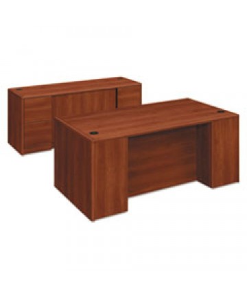 10700 SERIES DOUBLE PEDESTAL DESK WITH FULL-HEIGHT PEDESTALS, 72" X 36" X 29.5", COGNAC