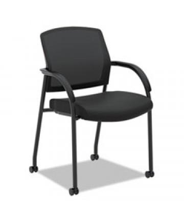 LOTA SERIES GUEST SIDE CHAIR, 23" X 24.75" X 34.5", BLACK SEAT/BLACK BACK, BLACK BASE